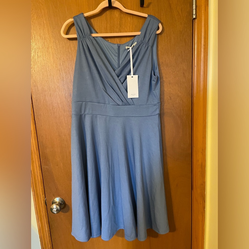NWT Women Size XL Grace Karin blue Dress old money classic formal